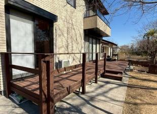 注文住宅 南向きルーフバルコニー、ウッドデッキ004